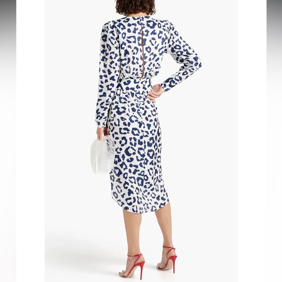 RONNY KOBO Jade leopard-print satin-jacquard midi dress - Picture 3 of 16